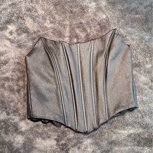 Black Faux Leather Corset Top